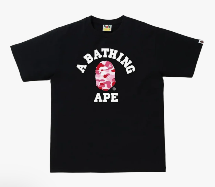 BAPE ABC Camo College Tee Black/Pink