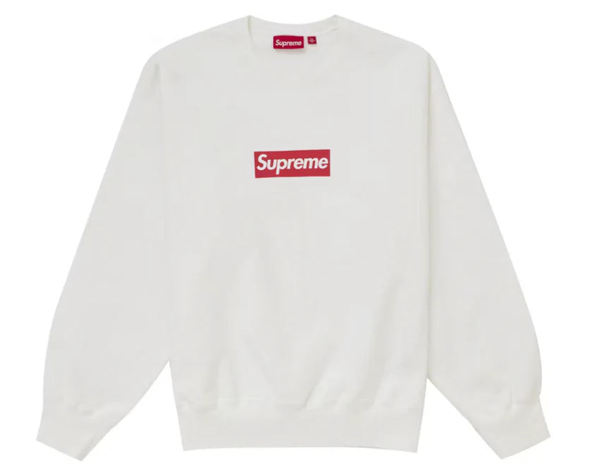 Supreme Washed Box Logo Crewneck White
