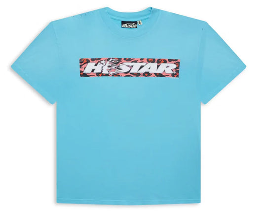 Hellstar Box Logo T-Shirt Blue