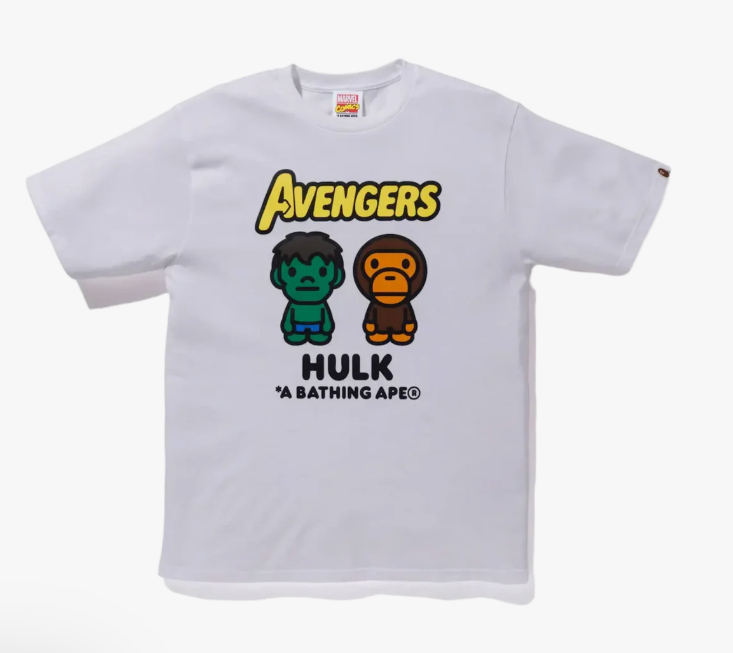BAPE x Marvel Comics Milo The Hulk Tee White