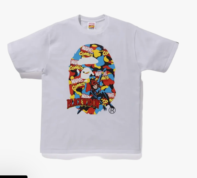 BAPE x Marvel Camo Black Widow Tee White