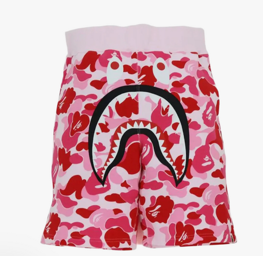 BAPE Big ABC Camo Shark Sweat Shorts Pink