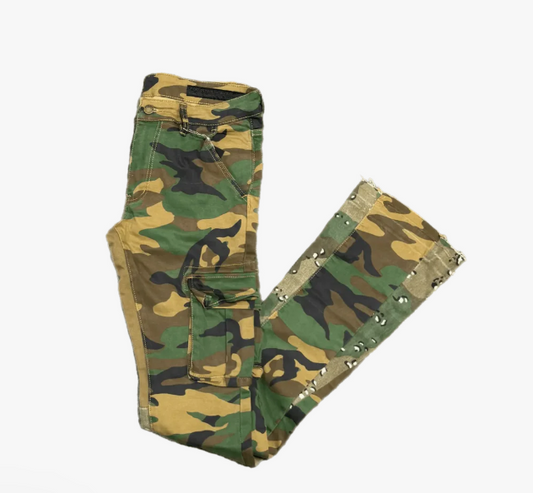 Rockstar Cargo Flare Denim Camo